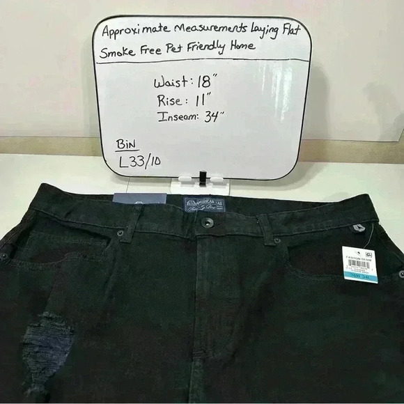 American Rag Men Jeans Shadow Dark Black 36Wx34L Slim Fit Distressed Stretch NWT - Picture 16 of 16